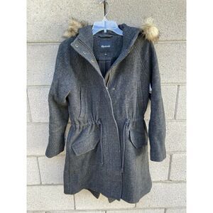 New Madewell Vancouver Wool Blend Parka Coat Small